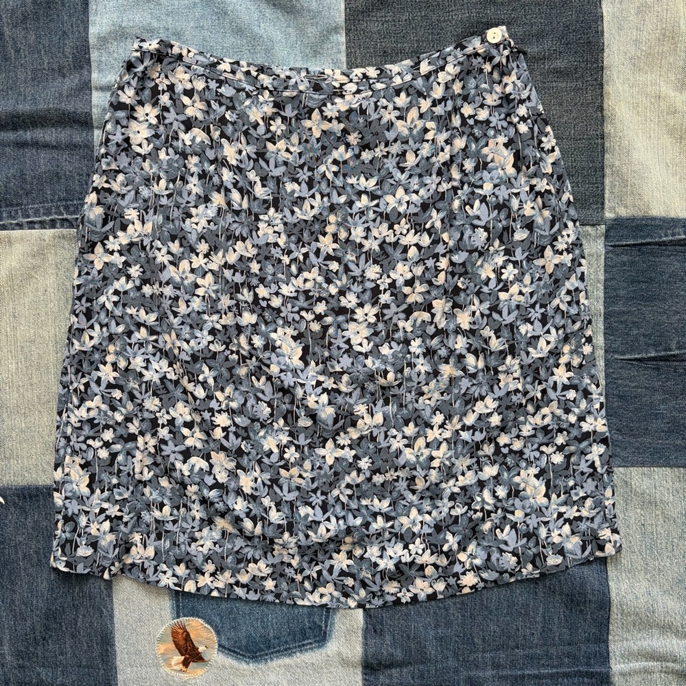j. crew ditsy floral mini skirt blue size 6